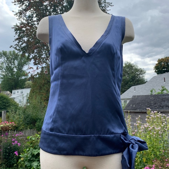 Boss Hugo Boss blue silk top NWT size 4 - Picture 2 of 5